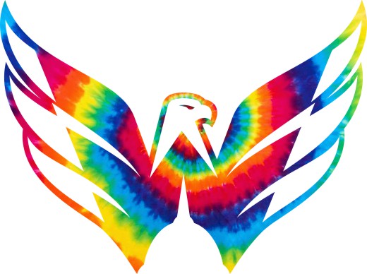 Washington Capitals rainbow spiral tie-dye logo vinyl decal